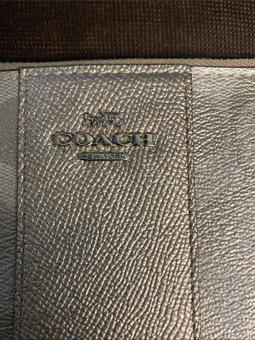 Coach Metallic Silver Leather Wristlet - Picture 2 of 3
